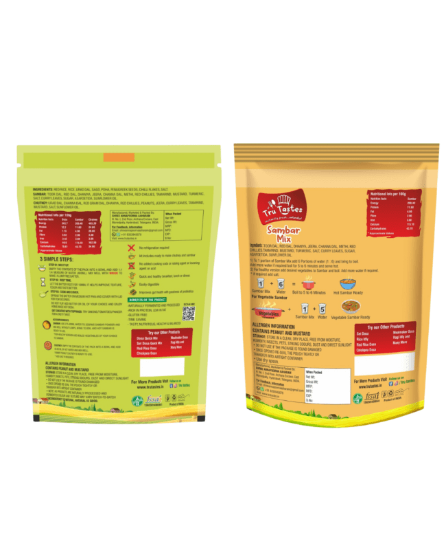 Red Rice Dosa & Sambar Mix Backside